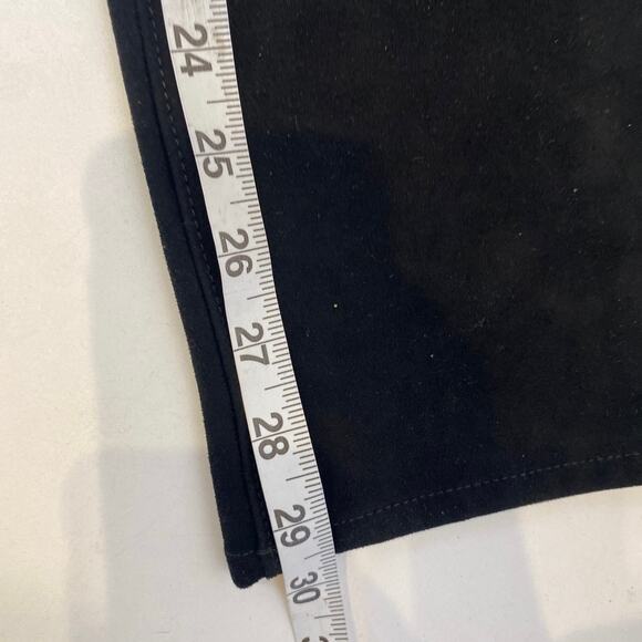 Chico’s Black Sueded Straight Leg Pants Pull On w/ Button EUC Sz 16 Polyester - Picture 13 of 14